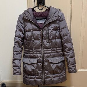 Eddie Bauer Women's Metallic Gray Puffer Coat